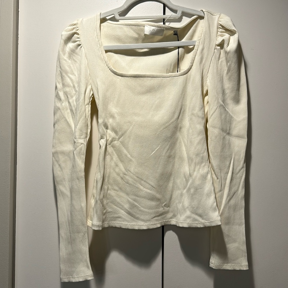 7 for all Mankind White/Cream Long Sleeve NWT